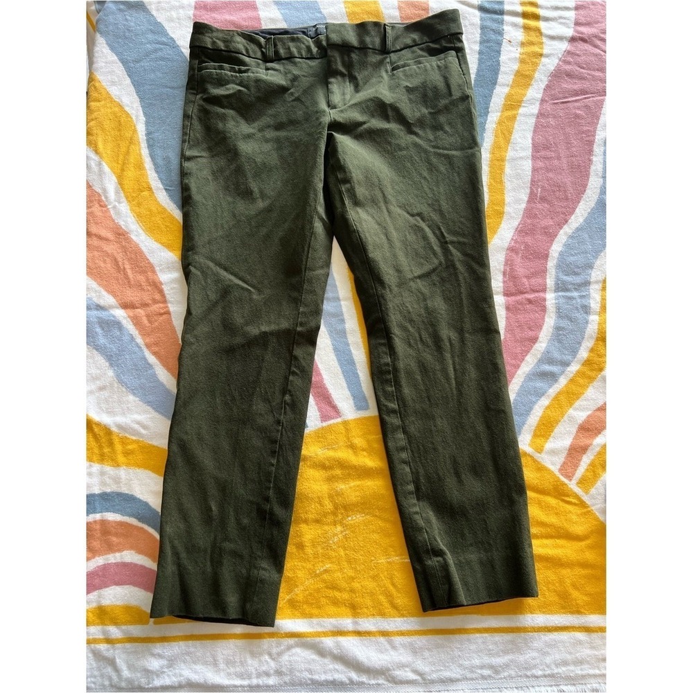 Banana Republic Sloan Olive Green Straight Leg Pants Women 4P Petite 428.5
